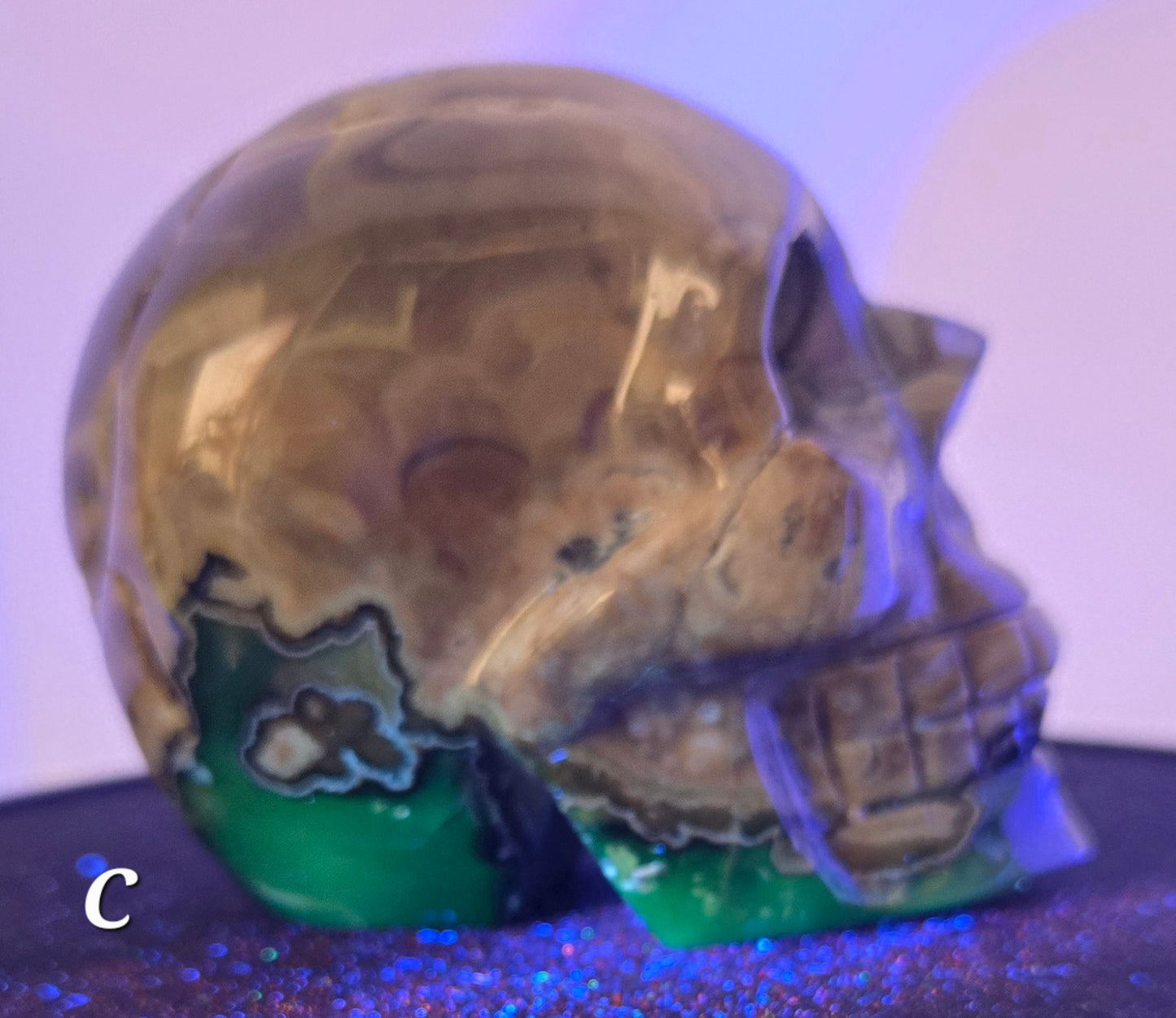Volcanic Agate Skull C (UV Reactive)
