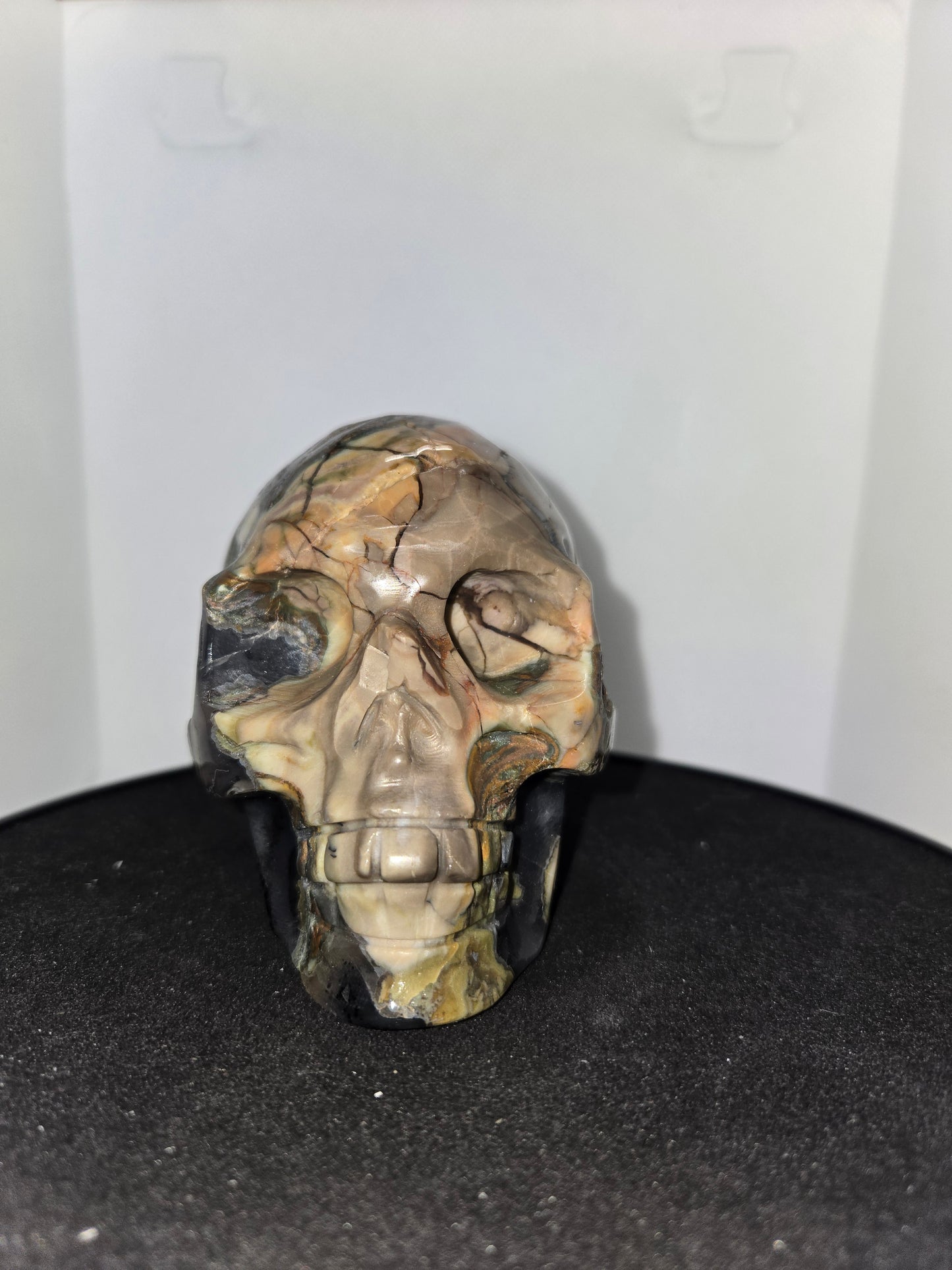 Volcanic Agate Skull D (chipped nose) UV Reactive