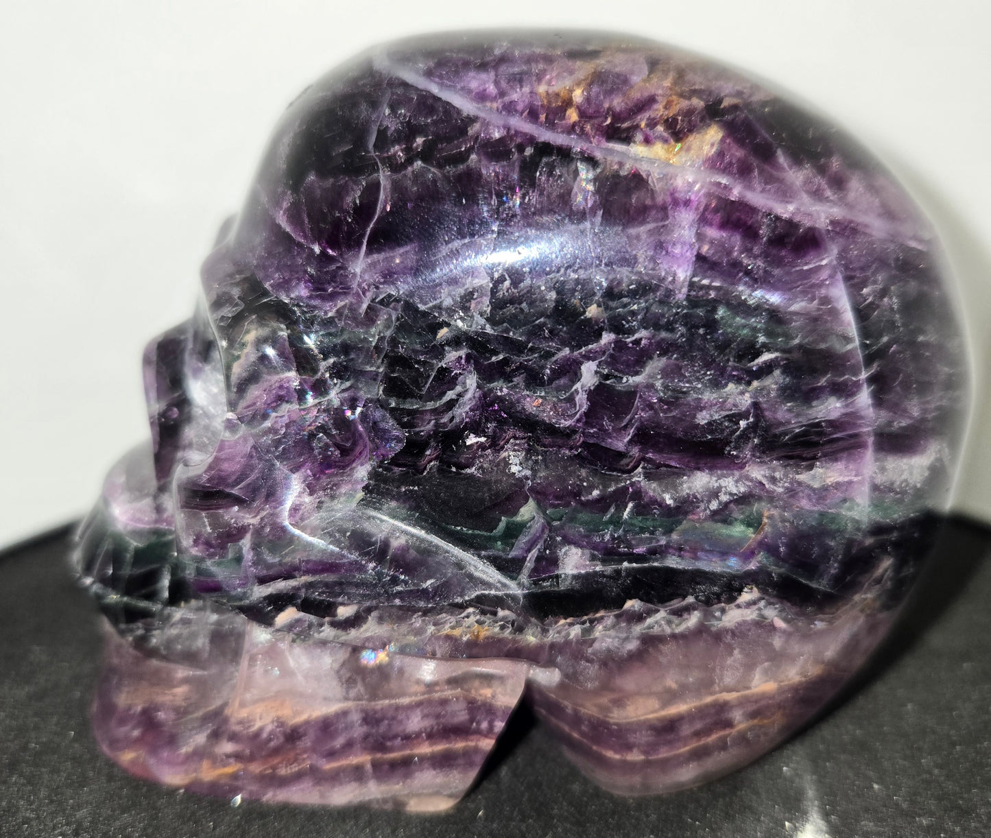 Purple and green Fluorite Skull A