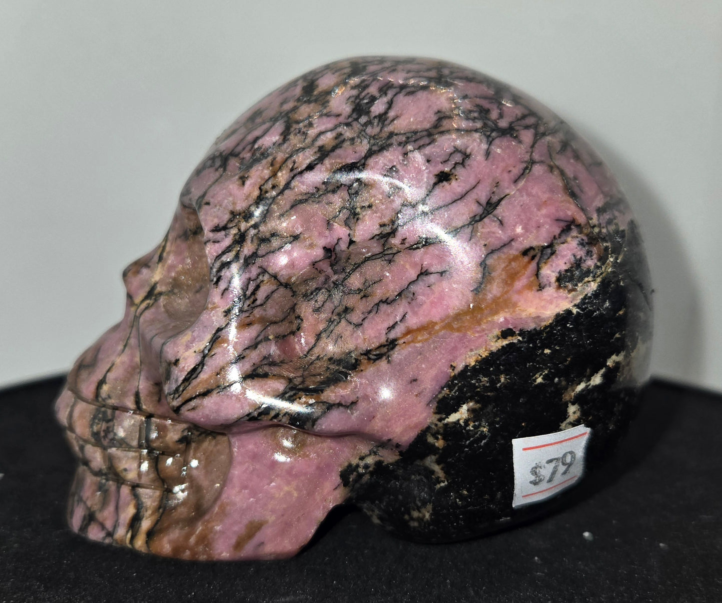 Rhodonite Skull