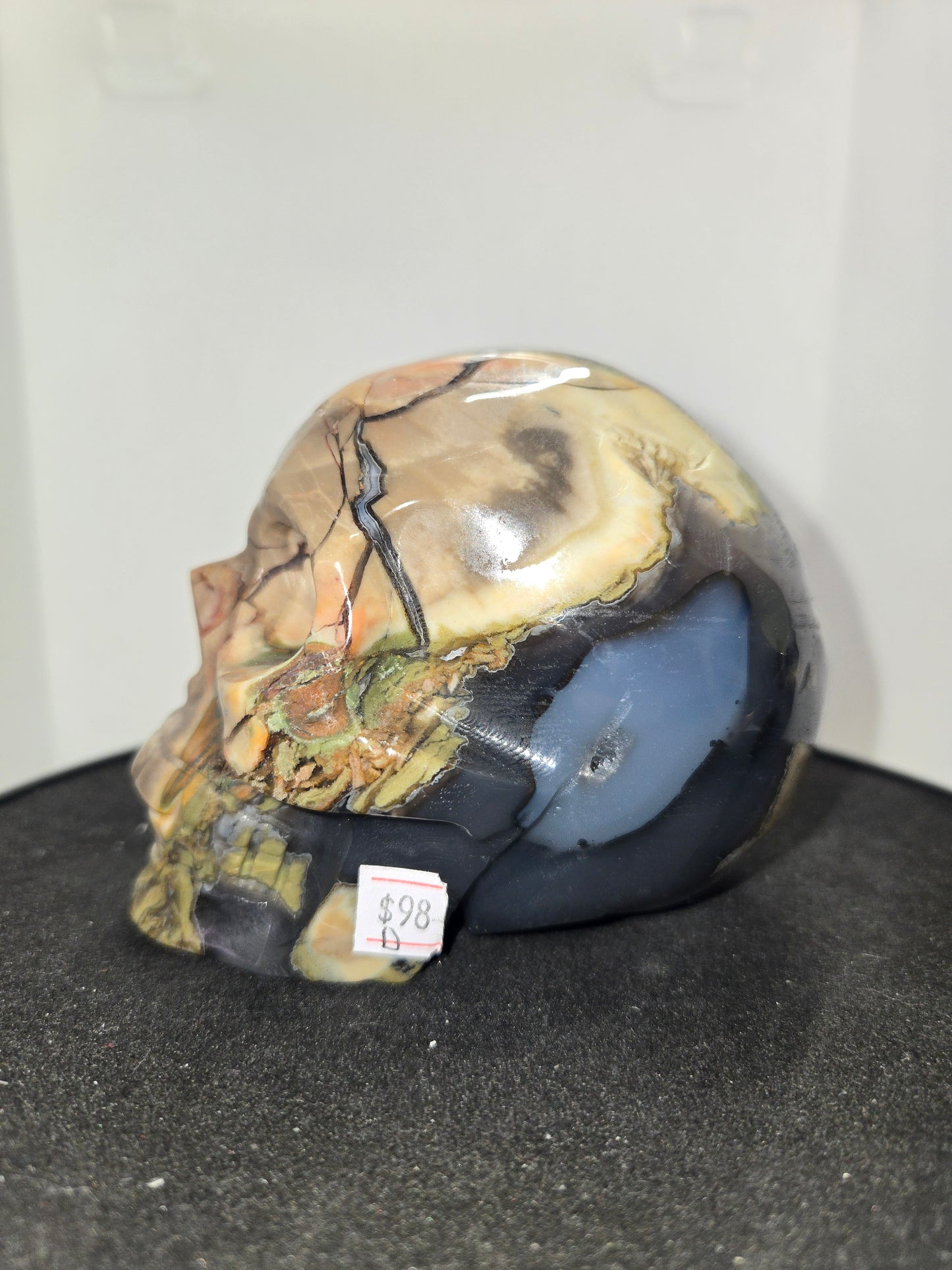 Volcanic Agate Skull D (chipped nose) UV Reactive