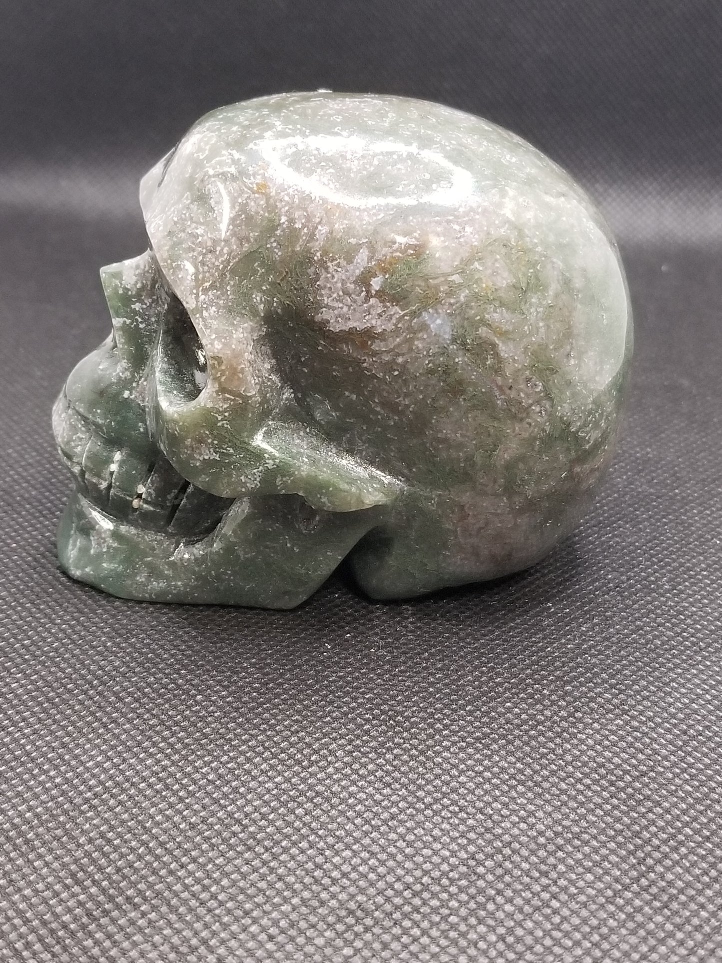 Moss Agate Skull (A)