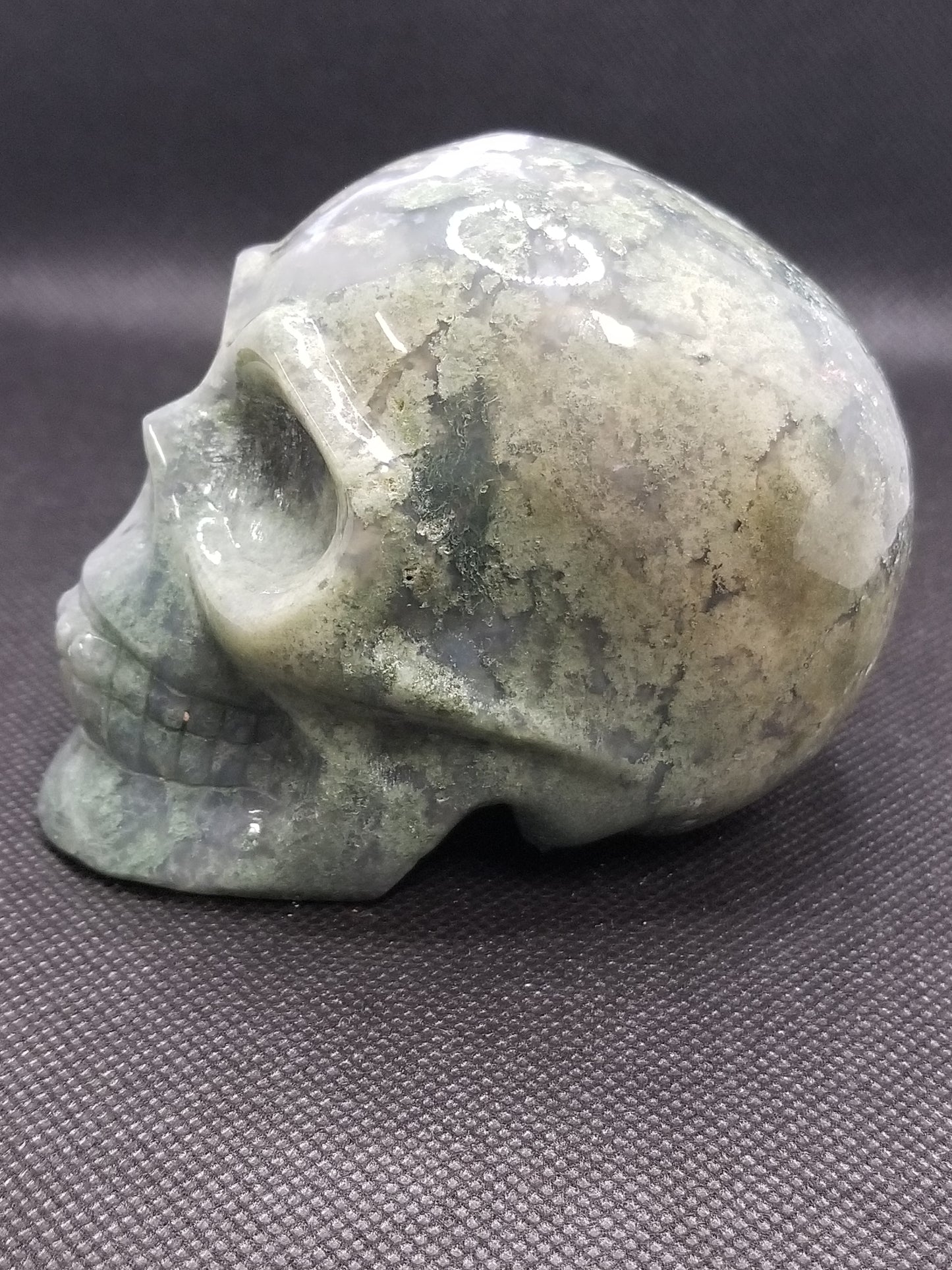 Moss Agate Skull (B)