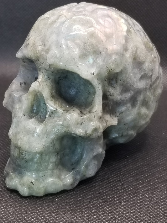 Labradorite Skull with Design (B)