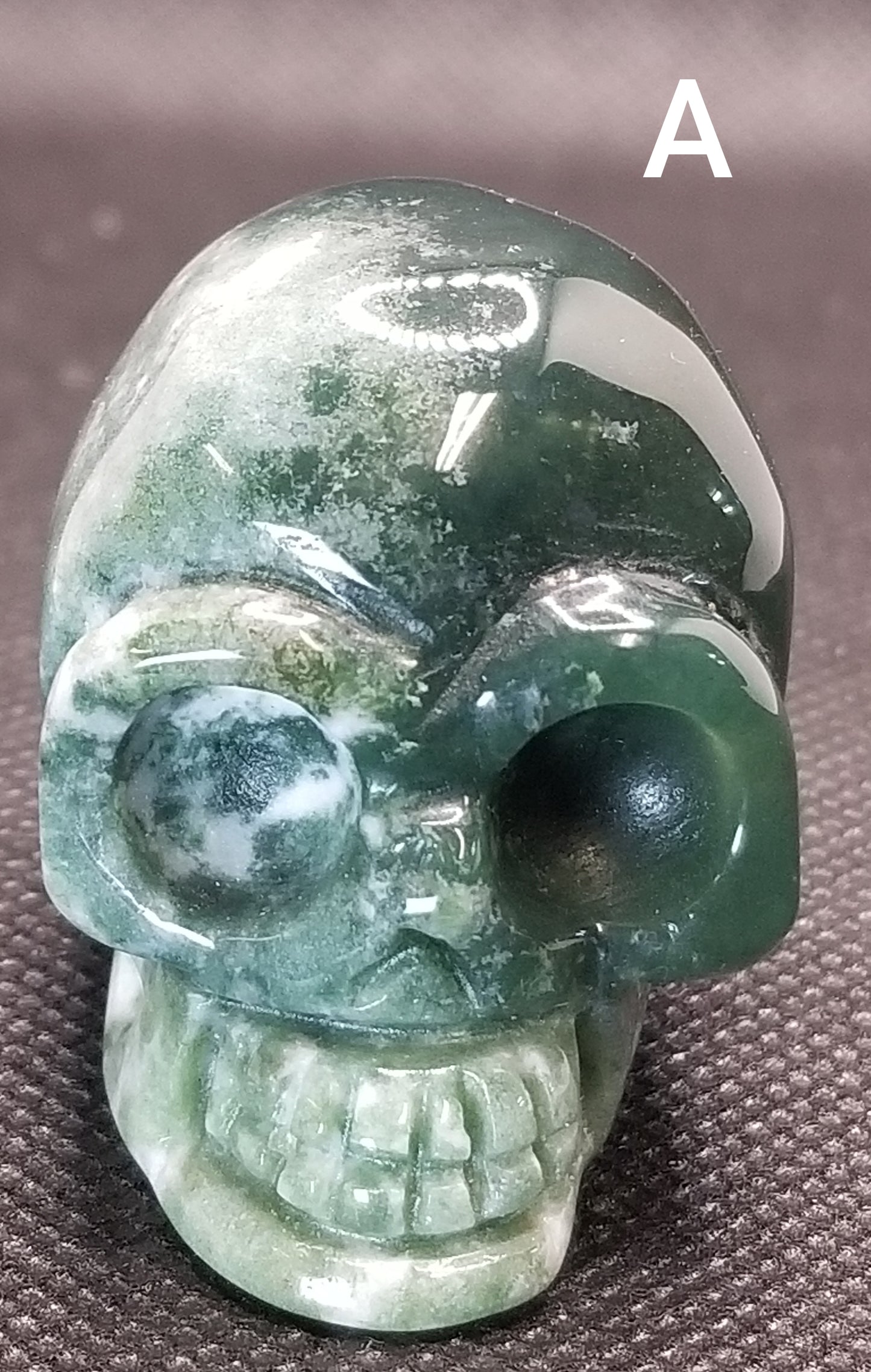 Moss Agate Skulls Small