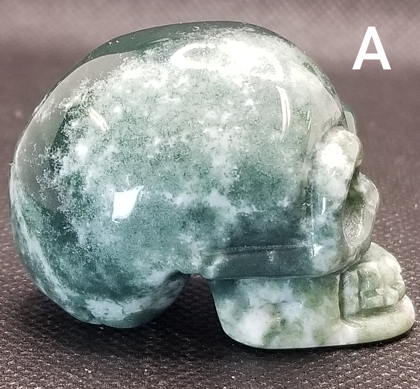 Moss Agate Skulls Small