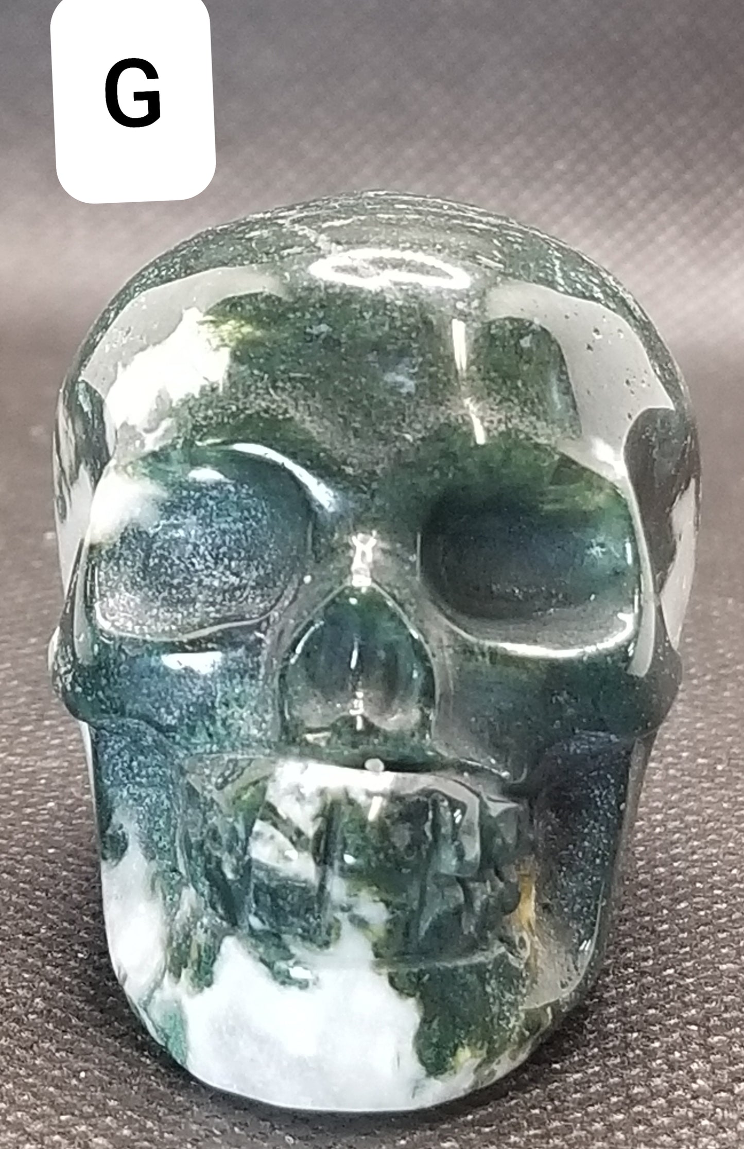 Moss Agate Skulls Small