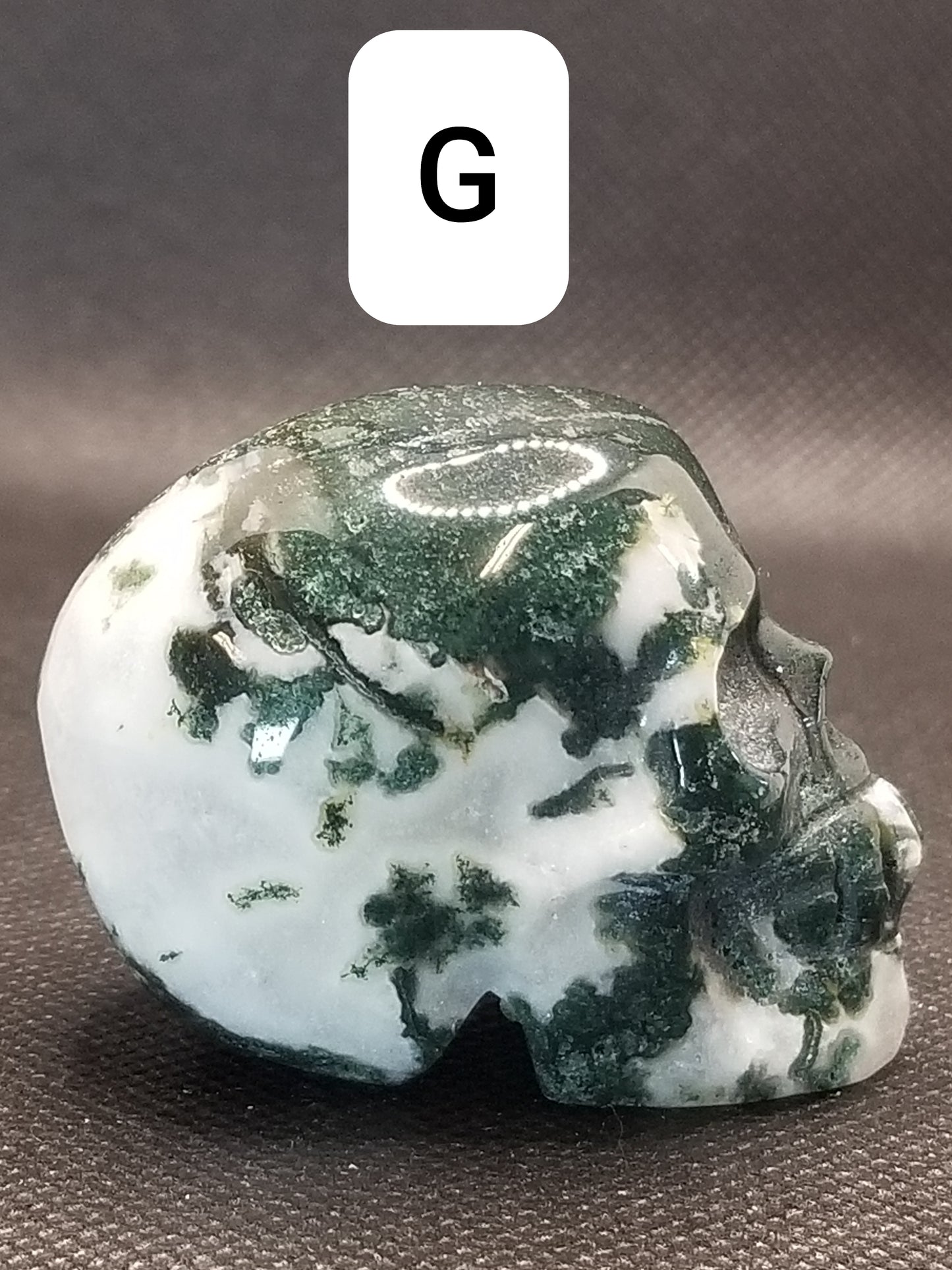 Moss Agate Skulls Small