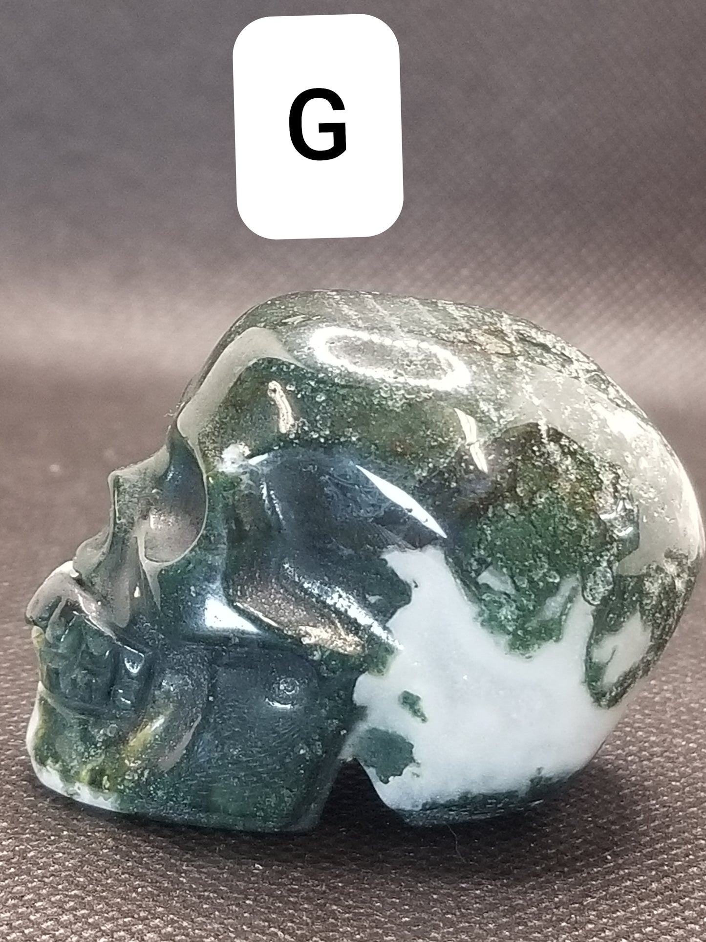 Moss Agate Skulls Small