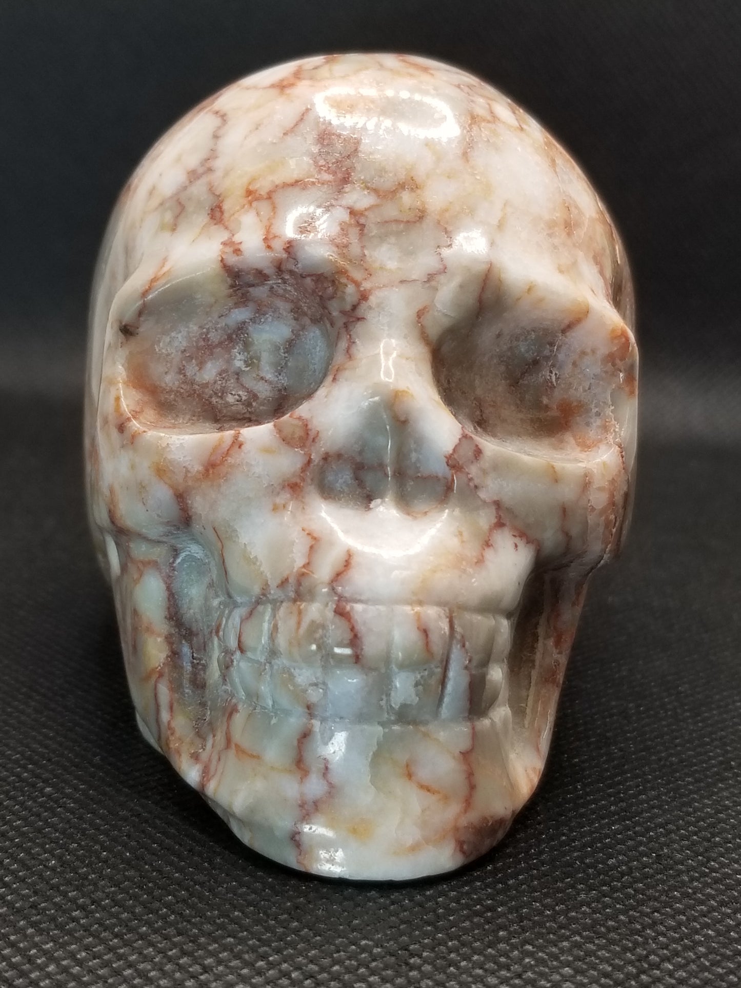 Red Vein Jasper Skull