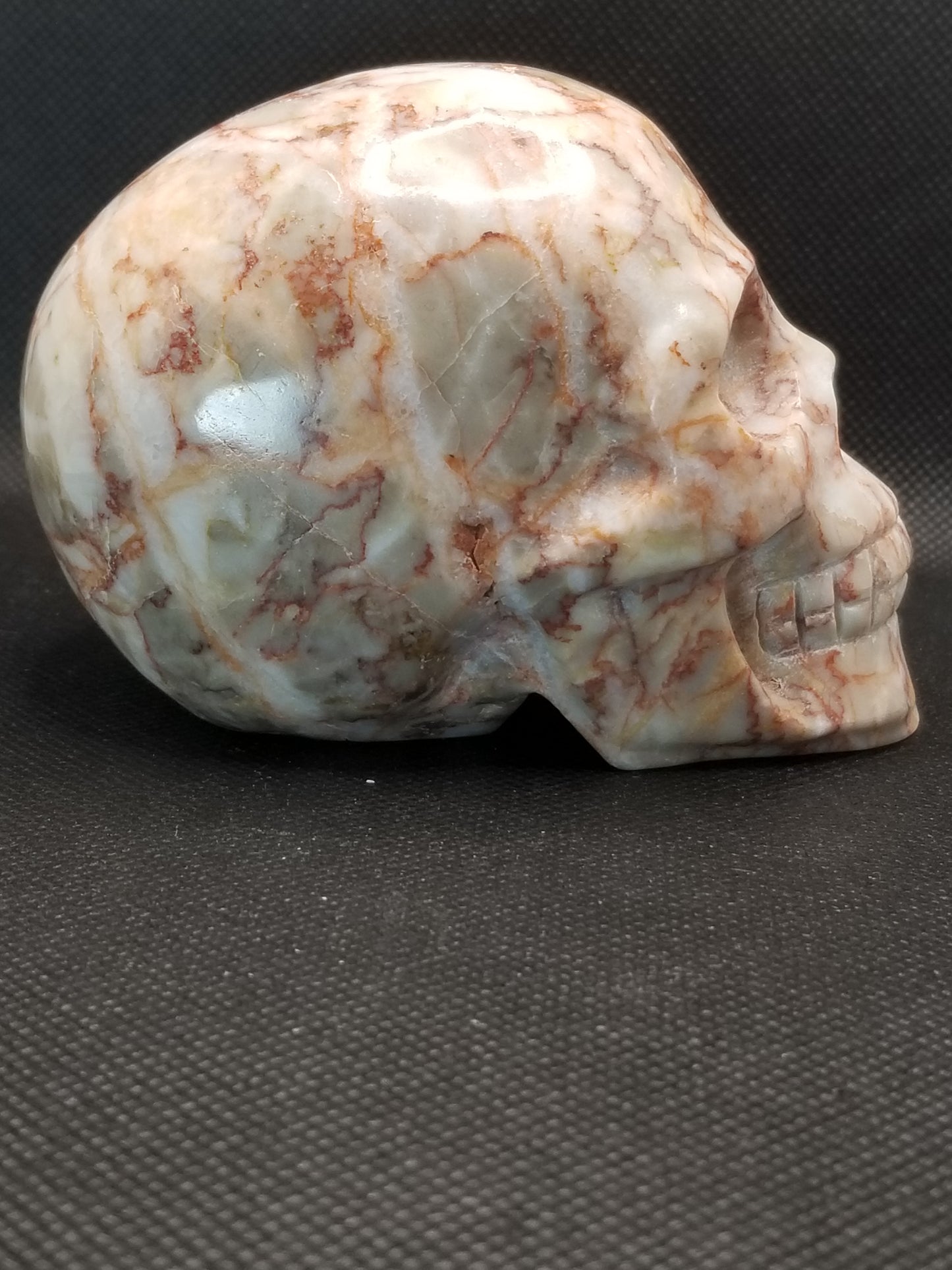 Red Vein Jasper Skull