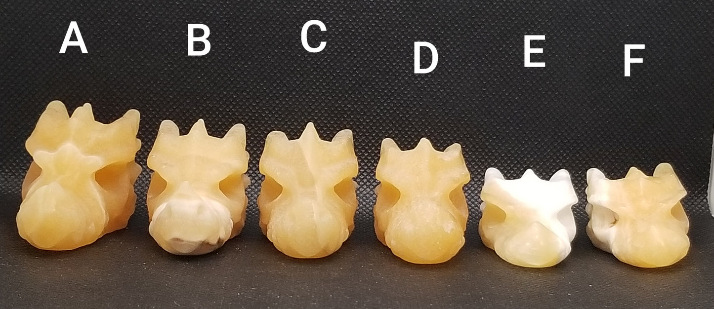 Orange Calcite Dragon Head