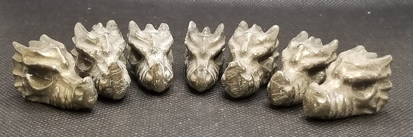 Mini Pyrite Dragon Heads