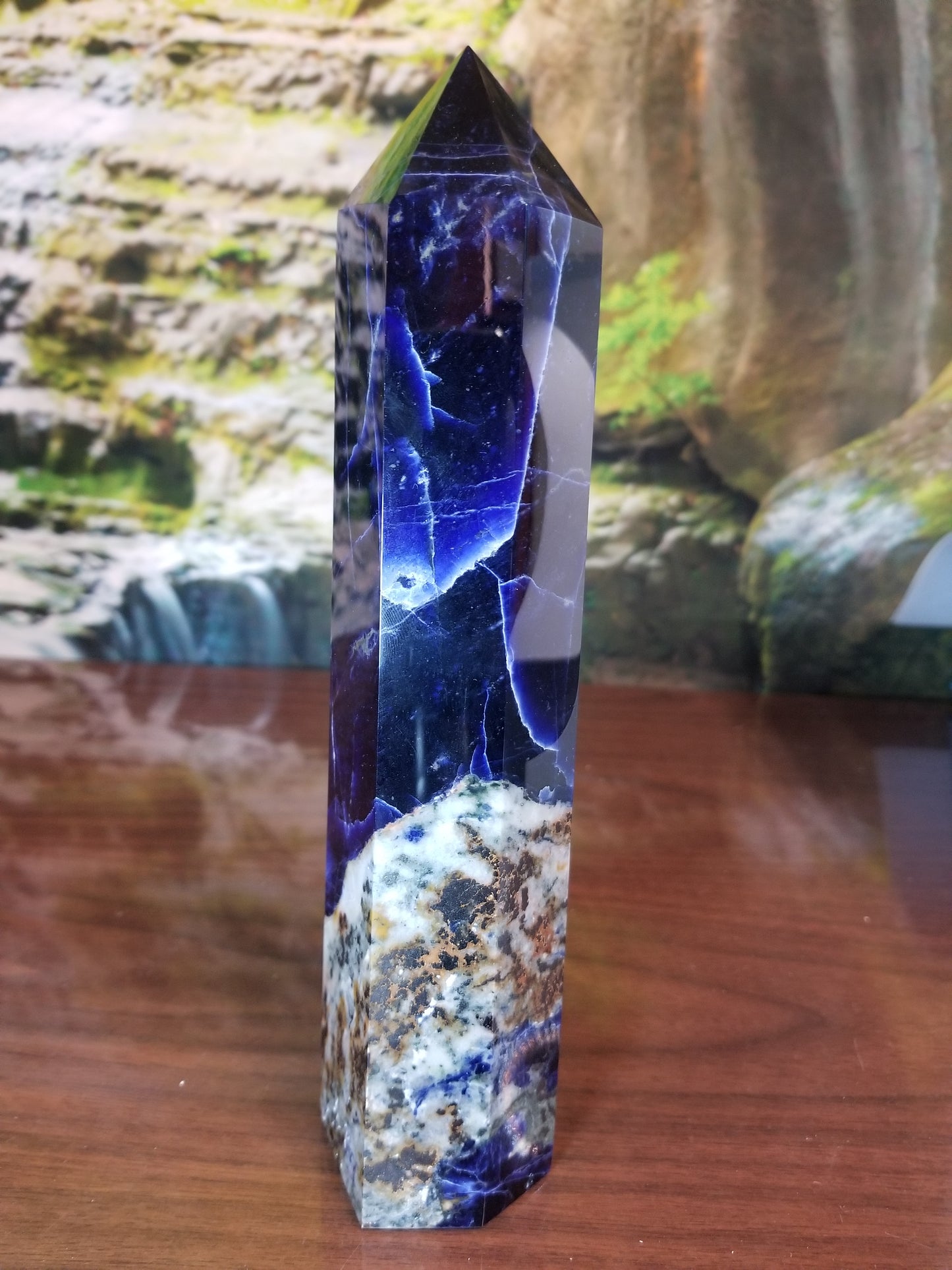 Large Sodalite Tower with Pyrite (A)