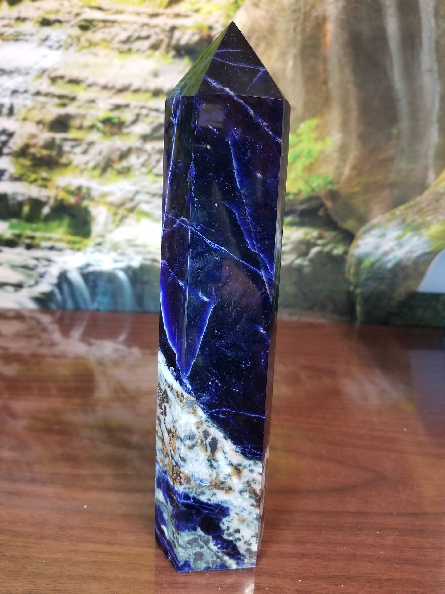 Large Sodalite Tower with Pyrite (A)