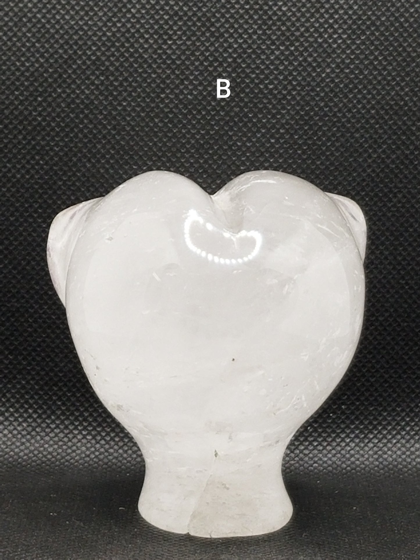 Clear Quartz Large Alien Head with Amethyst Eyes