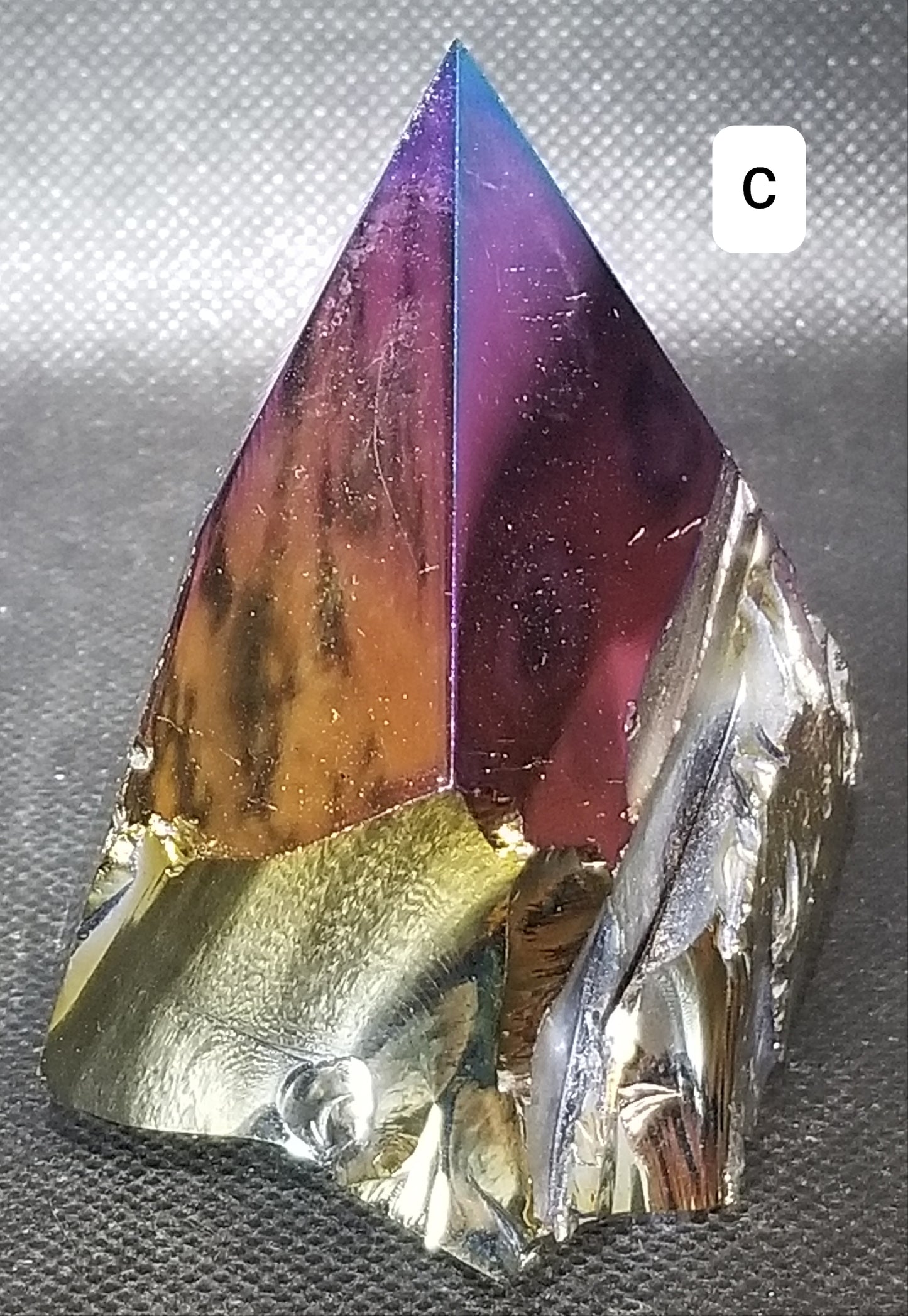 Rainbow Aura Coated Black Obsidian Points
