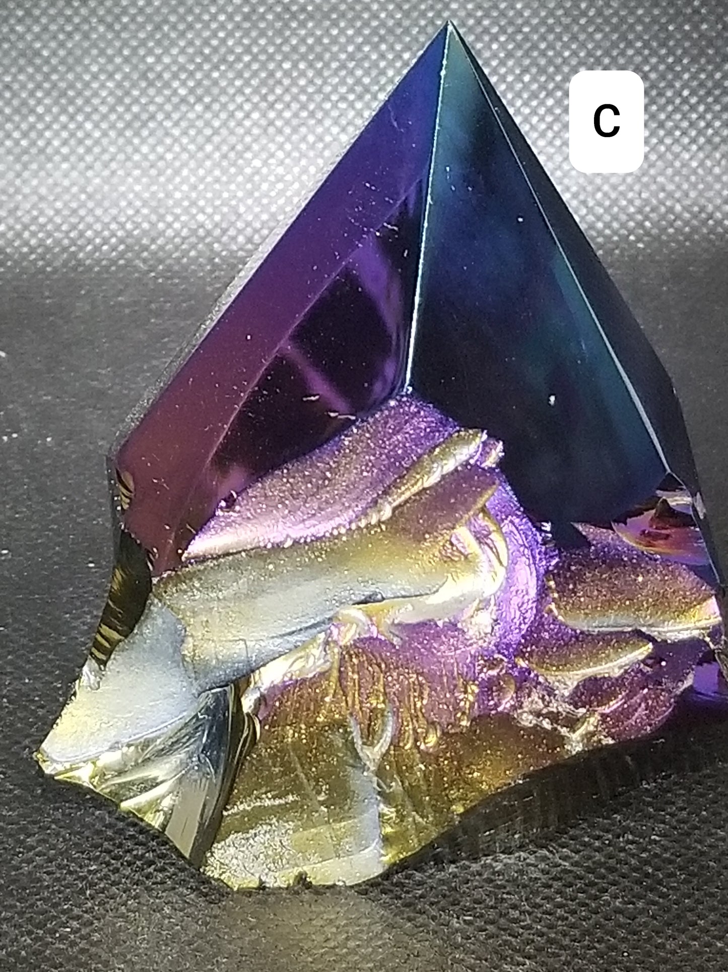 Rainbow Aura Coated Black Obsidian Points