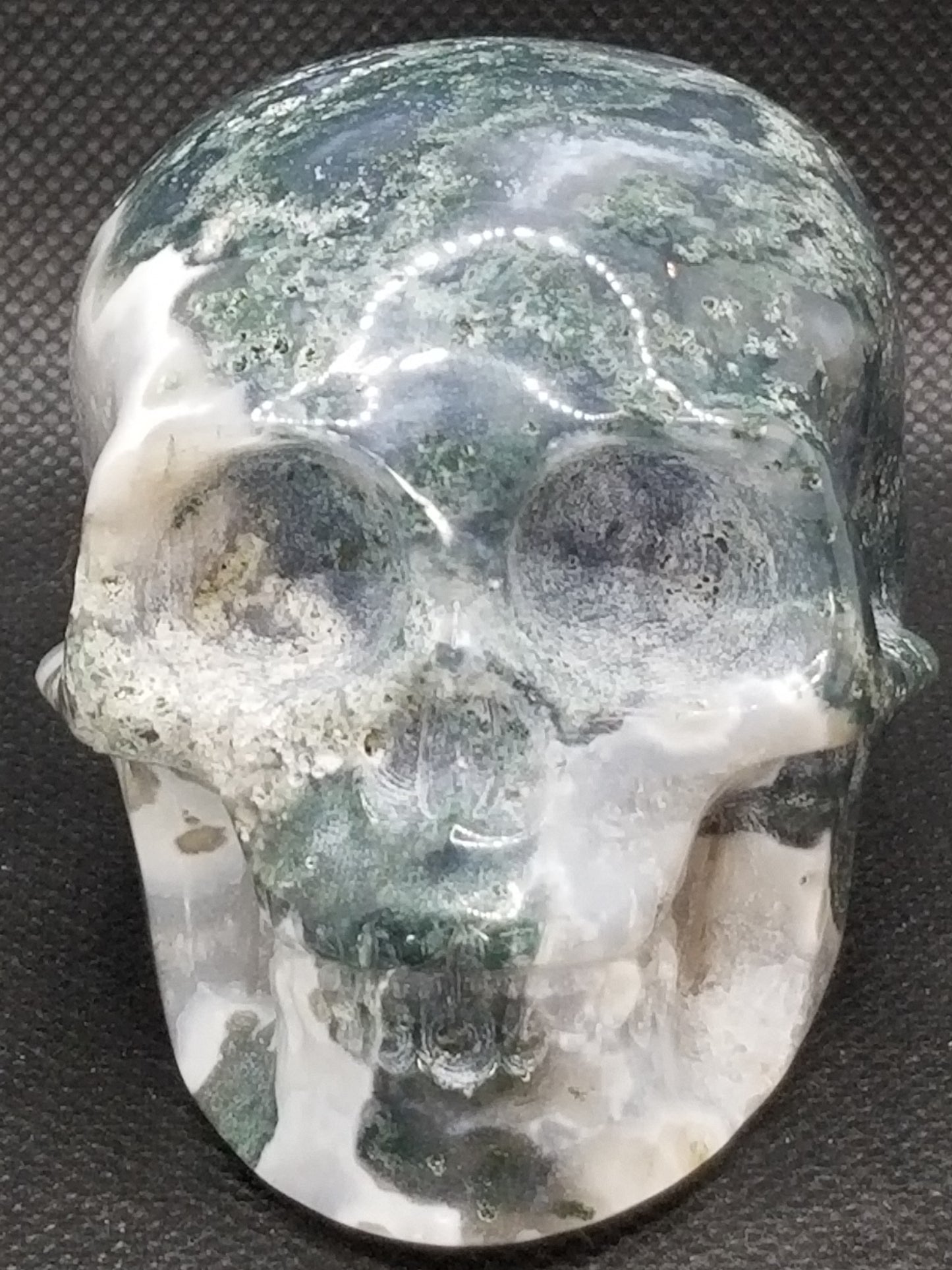 Moss Agate Skull (D)
