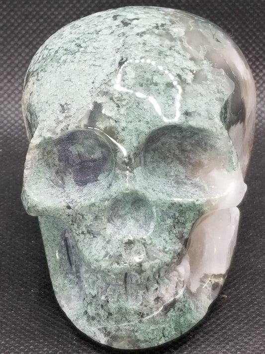 Moss Agate Skull (E)