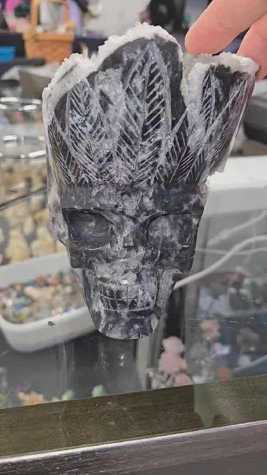 Brians Quartz Cluster Skull