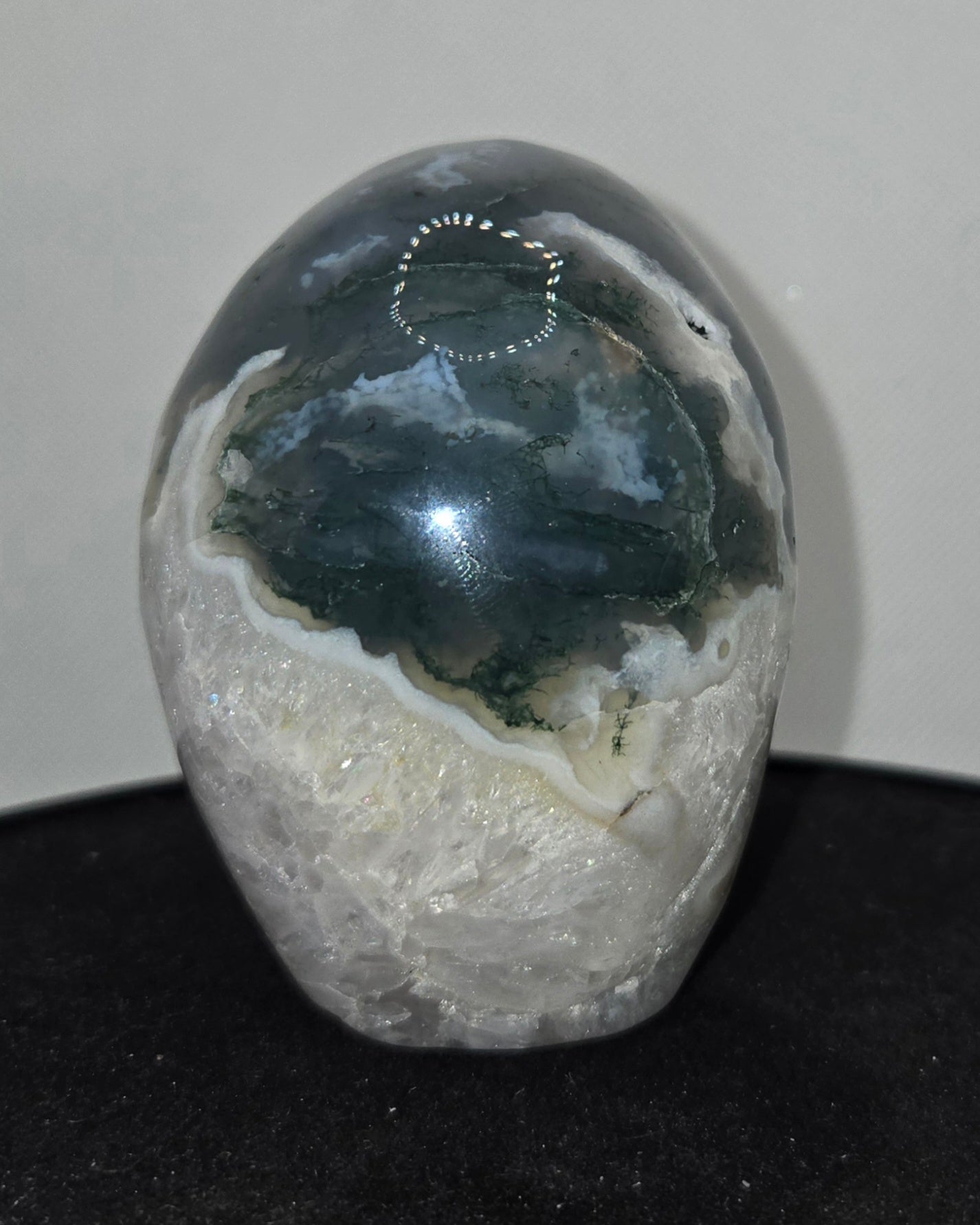 Moss Agate Skull K
