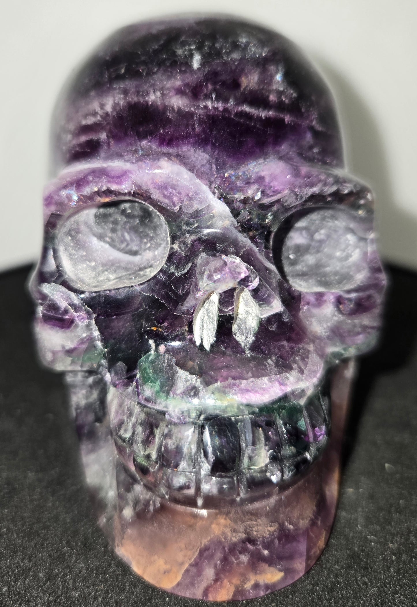 Purple and green Fluorite Skull A
