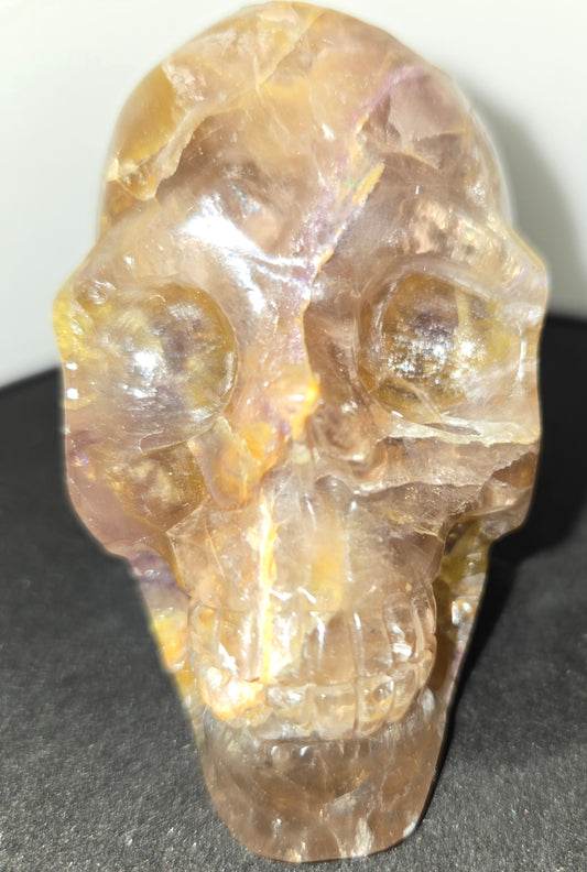 Yellow and purple Fluorite Skull