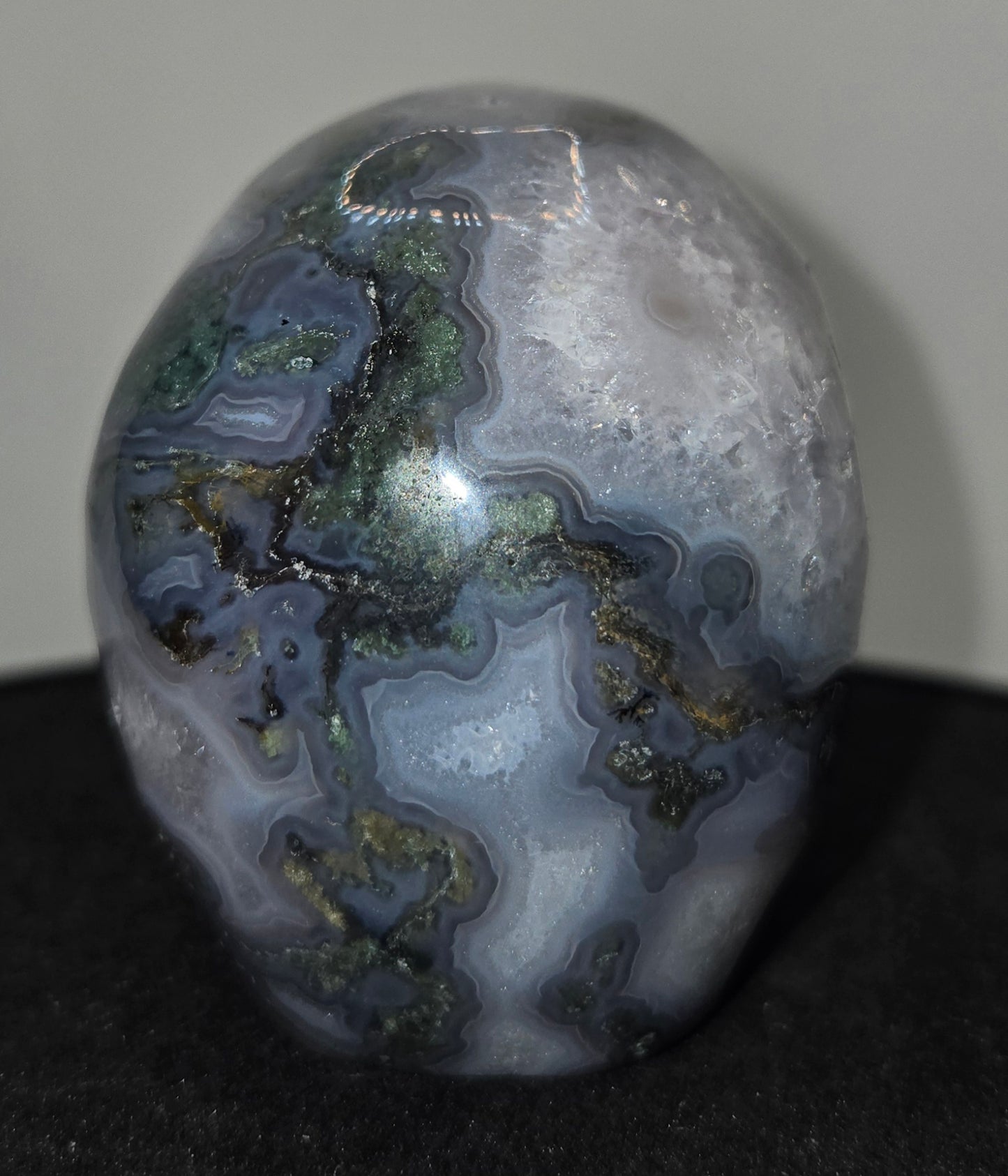 Moss Agate Skull J