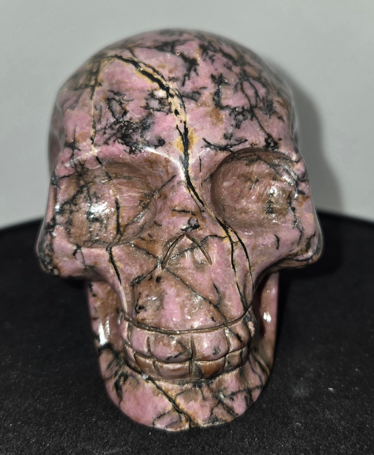 Rhodonite Skull