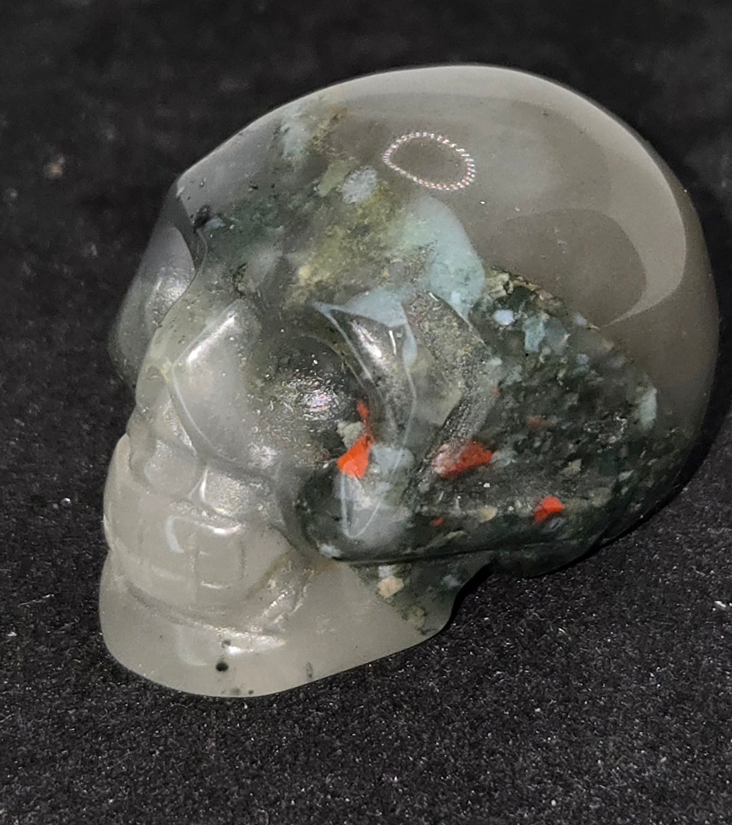 African Bloodstone Mini Skull