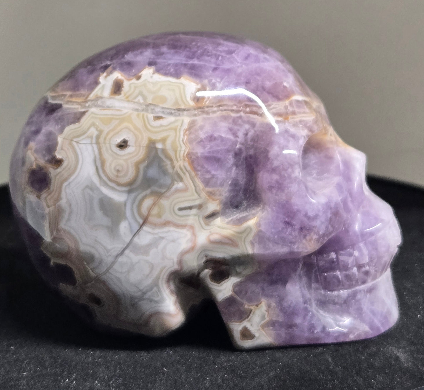Amethyst Agate Skull