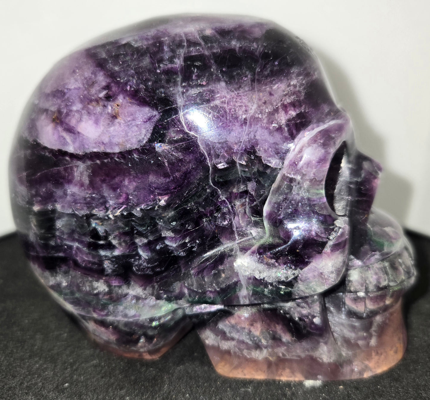 Purple and green Fluorite Skull A