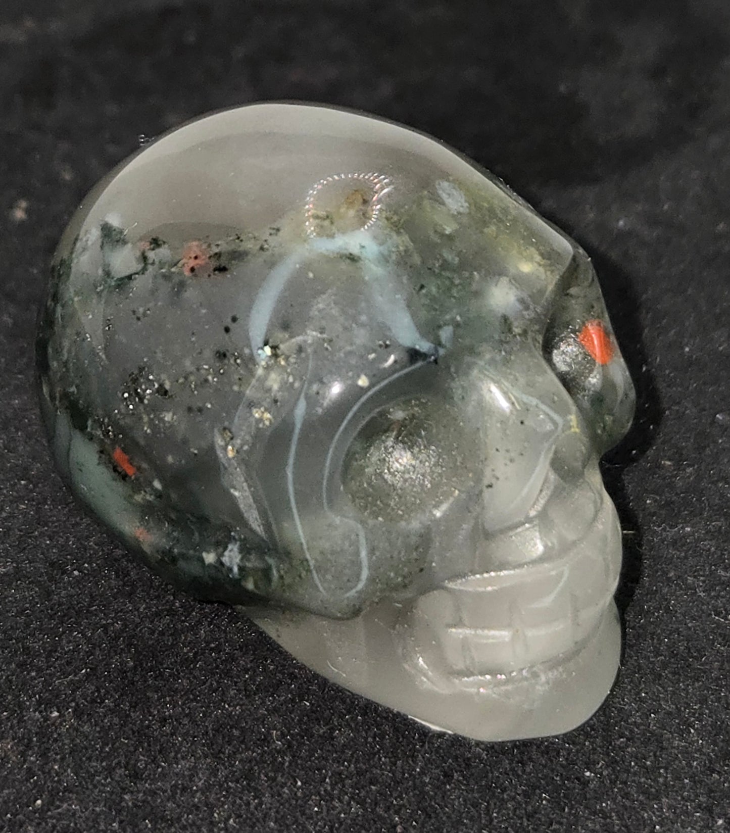 African Bloodstone Mini Skull