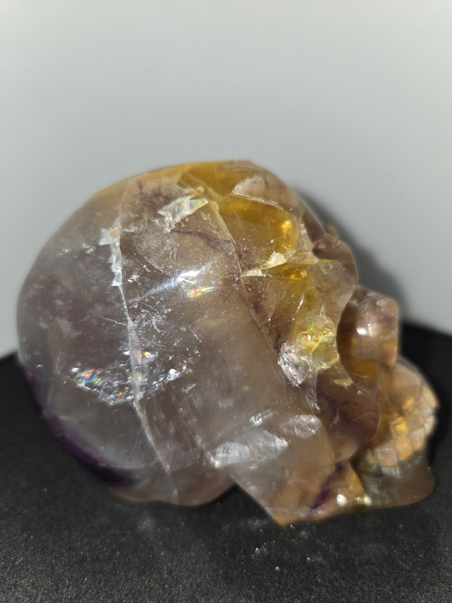Yellow and purple Fluorite Skull
