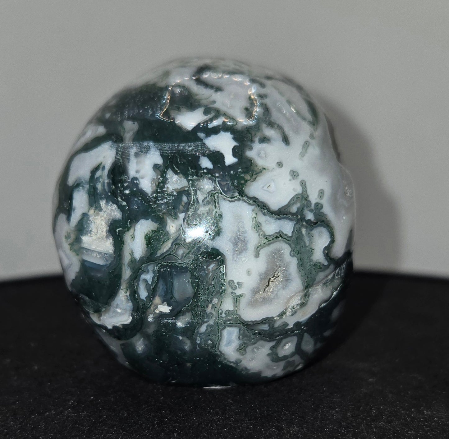 Moss Agate Skull H